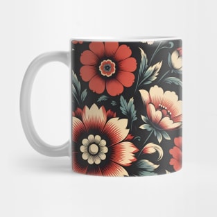 Red Floral Illustration Mug